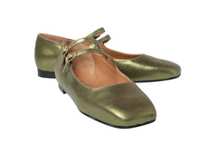 AM BRAMBLE GREEN BALLERINAS - Crispins Shoes