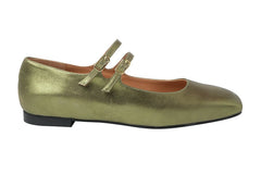 AM BRAMBLE GREEN BALLERINAS - Crispins Shoes