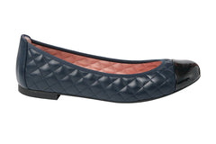 PB CHECK NAVY BALLERINAS - Crispins Shoes