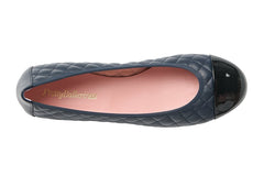 PB CHECK NAVY BALLERINAS - Crispins Shoes