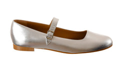 AM PIVOT SILVER BALLERINAS - Crispins Shoes
