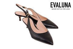 Eva Sling Black Leather - Crispins Shoes
