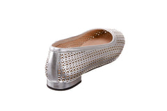 EVA WONG SILVER BALLERINAS - Crispins Shoes