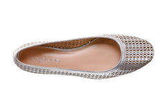 EVA WONG SILVER BALLERINAS - Crispins Shoes