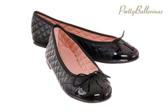 PB QUILT(2) BLACK BALLERINAS - Crispins Shoes