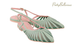 PB THEA GREEN BALLERINAS - Crispins Shoes