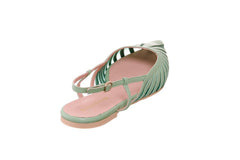 PB THEA GREEN BALLERINAS - Crispins Shoes
