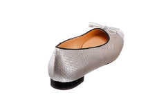 VIA TOSCA SILVER BALLERINAS - Crispins Shoes