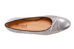 VIA TOSCA SILVER BALLERINAS - Crispins Shoes