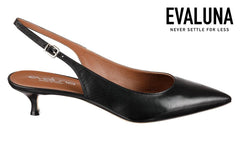 Eva Sling Black Leather - Crispins Shoes