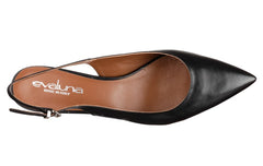 Eva Sling Black Leather - Crispins Shoes