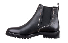 EVA STUDS BLACK ANKLE BOOTS - Crispins Shoes