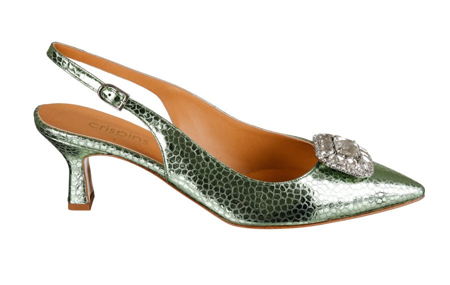 Mdf Brooch Green - Crispins Shoes