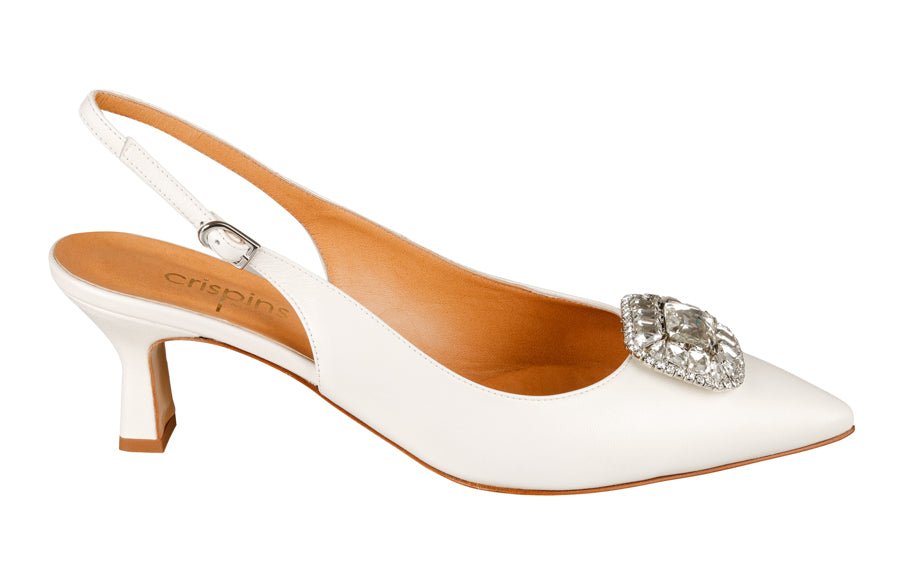 Mdf Brooch White - Crispins Shoes
