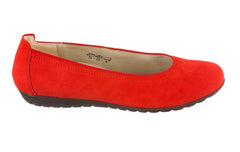 WAL SLIDE RED BALLERINAS - Crispins Shoes