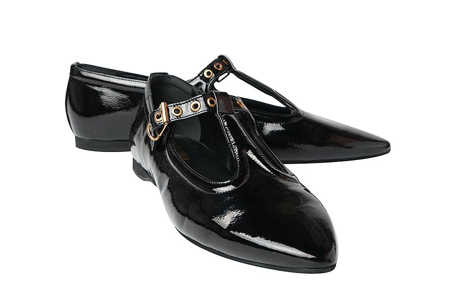 EVA ZORA BLACK BALLERINAS - Crispins Shoes