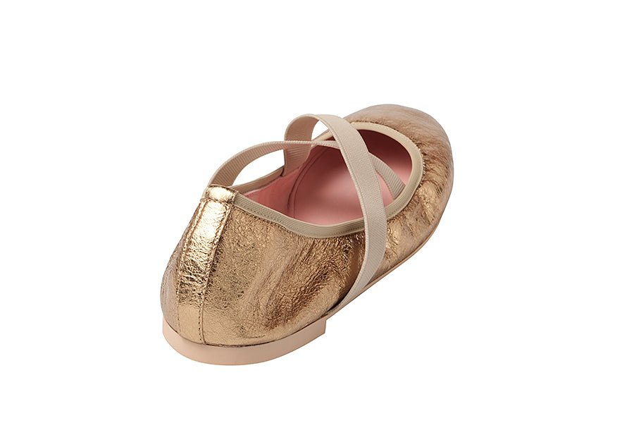 PB NICKS GOLD BALLERINAS - Crispins Shoes