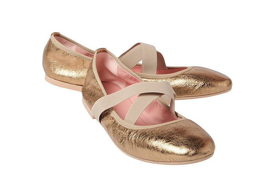 PB NICKS GOLD BALLERINAS - Crispins Shoes