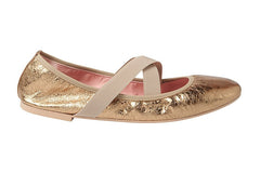 PB NICKS GOLD BALLERINAS - Crispins Shoes
