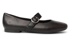 Remonte GUAVA BLACK Leather Flats - Crispins Shoes