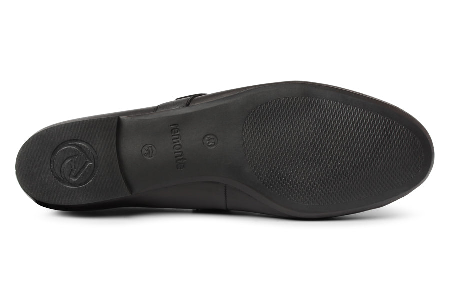 Remonte GUAVA BLACK Leather Flats - Crispins Shoes