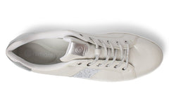 REMONTE SHINY CREAM TEXTILE LACE - UP SNEAKERS - Crispins Shoes